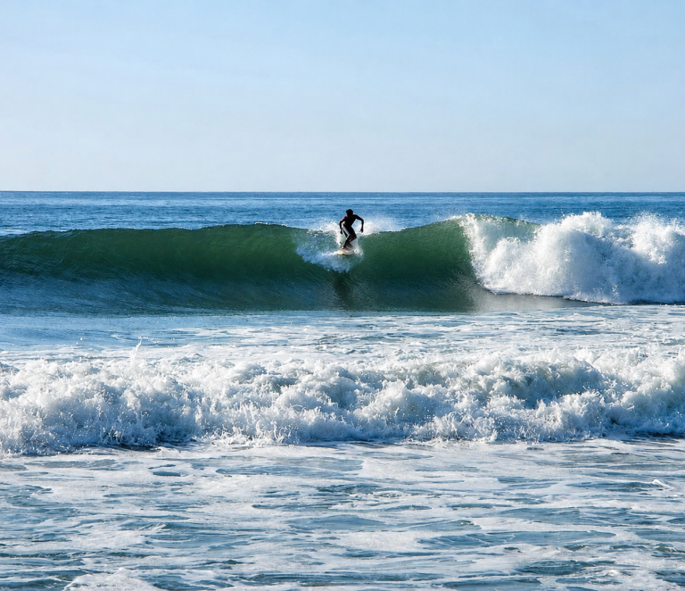 Surfing at Playa el Mojon